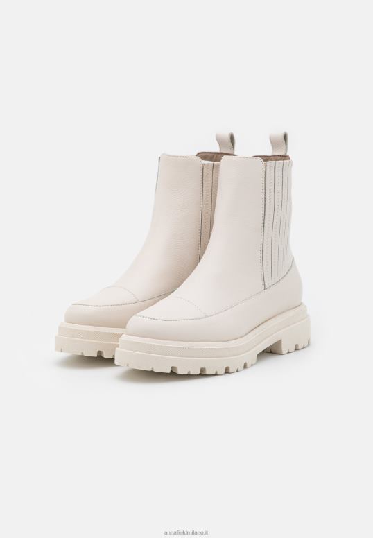 TX2DF2055 donne Anna Field stivaletti con plateau in pelle bianco sporco