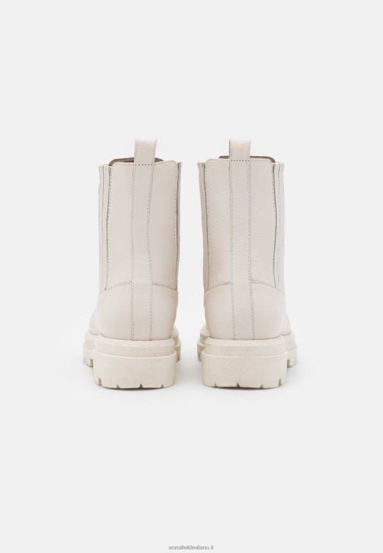 TX2DF2055 donne Anna Field stivaletti con plateau in pelle bianco sporco
