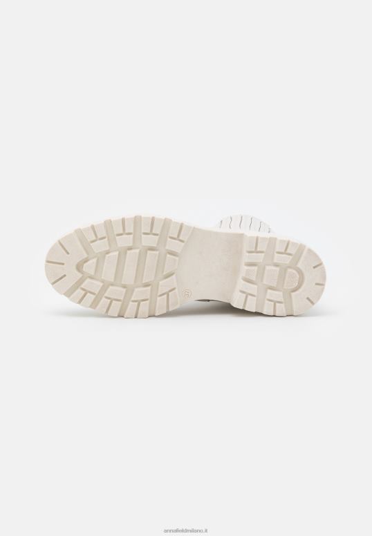 TX2DF2055 donne Anna Field stivaletti con plateau in pelle bianco sporco
