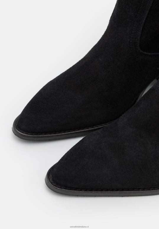 TX2DF2225 donne Anna Field stivali da cowboy/motociclista in pelle neri