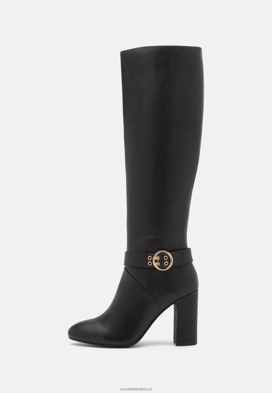 TX2DF2257 donne Anna Field stivali in pelle con tacco alto neri