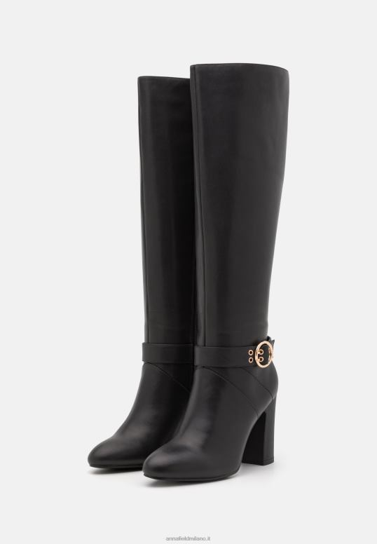 TX2DF2257 donne Anna Field stivali in pelle con tacco alto neri