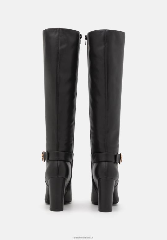 TX2DF2257 donne Anna Field stivali in pelle con tacco alto neri