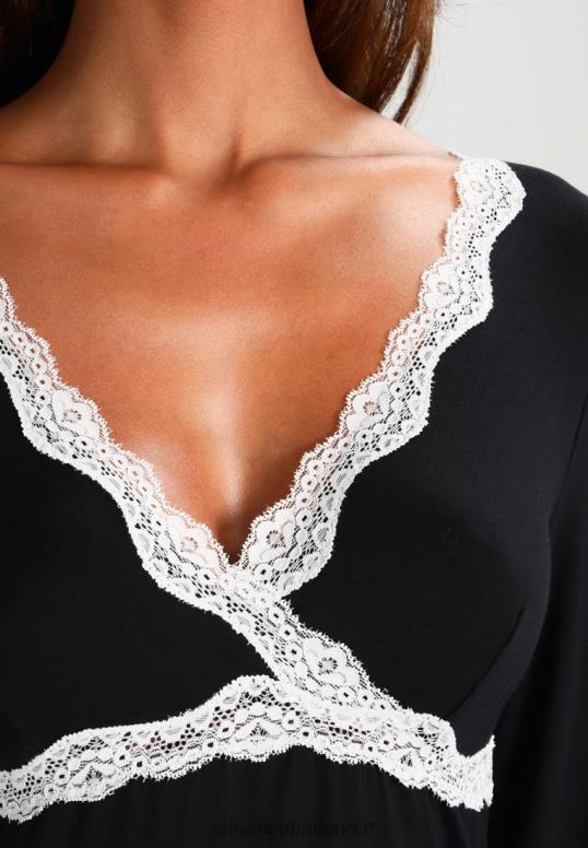 TX2DF1039 donne Anna Field camicia da notte in viscosa a maniche lunghe heidi nera