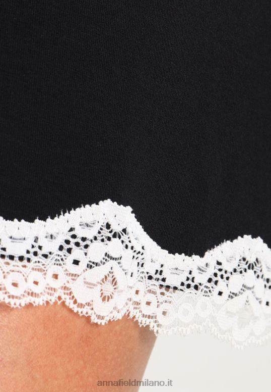 TX2DF1039 donne Anna Field camicia da notte in viscosa a maniche lunghe heidi nera