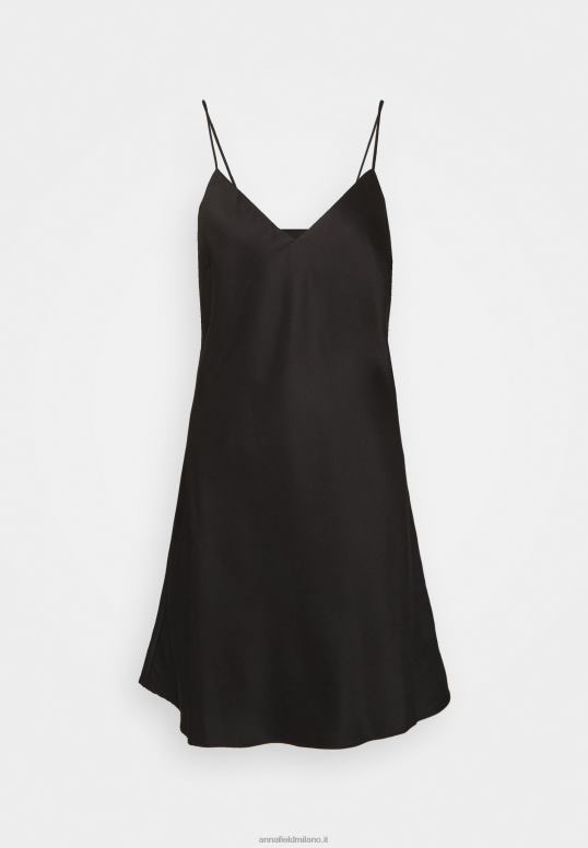 TX2DF1044 donne Anna Field semplice camicia da notte in raso nero