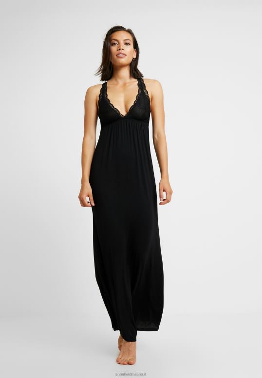 TX2DF1057 donne Anna Field anna abito lungo in viscosa camicia da notte nera