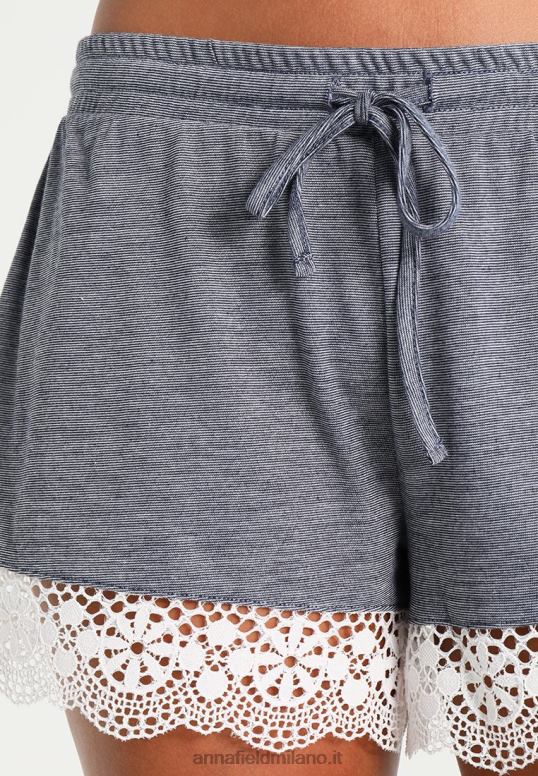 TX2DF1060 donne Anna Field set pigiama set bianco sporco/blu scuro