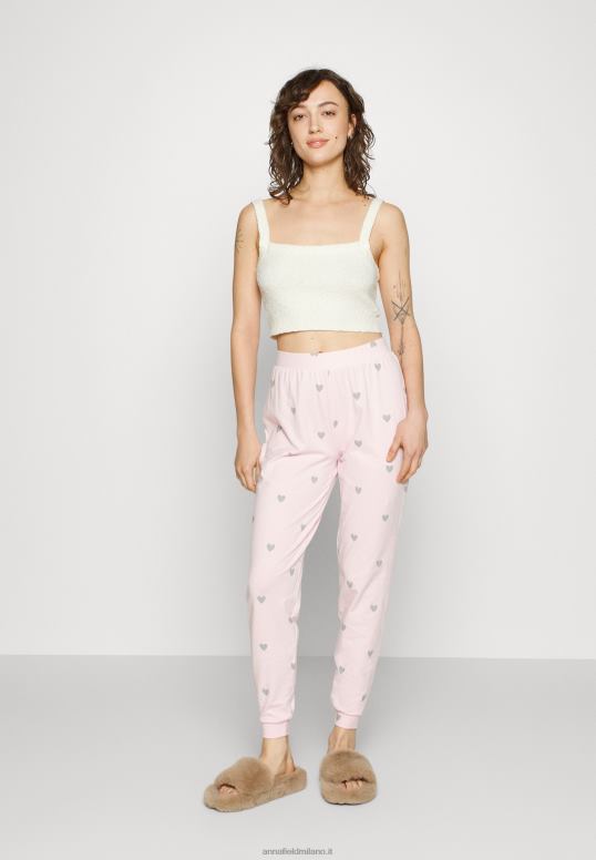 TX2DF1076 donne Anna Field Confezione da 2 pantaloni del pigiama rosa/grigio