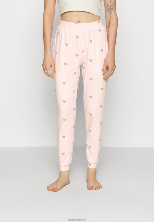 TX2DF1076 donne Anna Field Confezione da 2 pantaloni del pigiama rosa/grigio