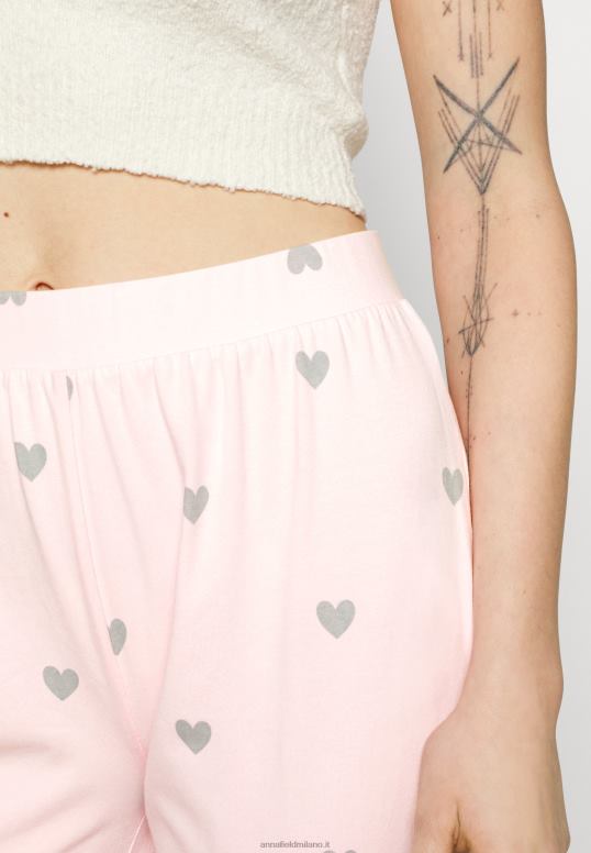 TX2DF1076 donne Anna Field Confezione da 2 pantaloni del pigiama rosa/grigio