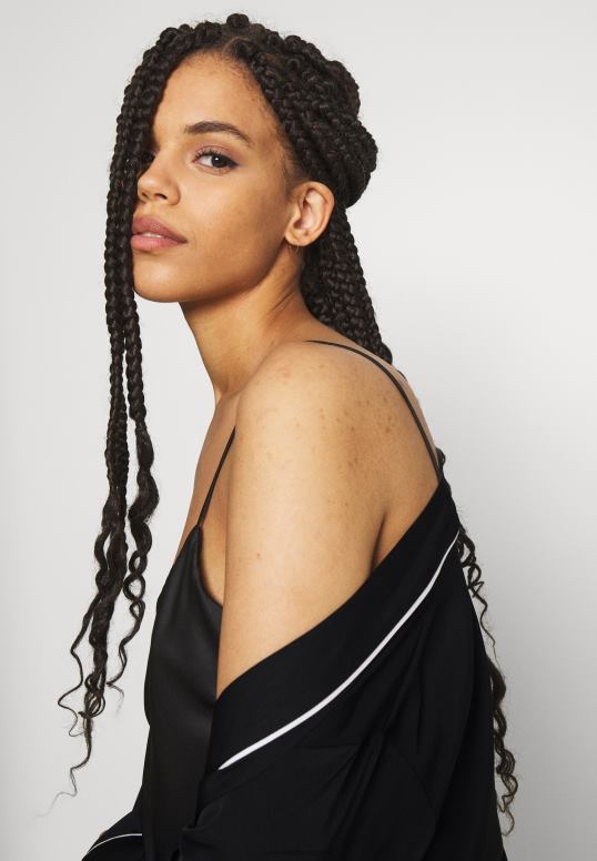 TX2DF1088 donne Anna Field vestaglia in raso amanda vestaglia nera