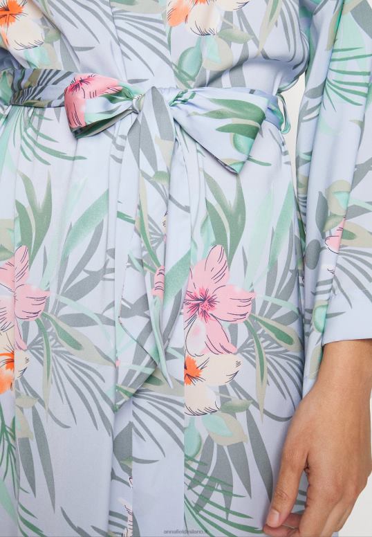 TX2DF1090 donne Anna Field vestaglia floreale vestaglia blu