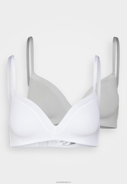 TX2DF915 donne Anna Field edison confezione da 2 reggiseni t-shirt senza ferretto bianco/grigio
