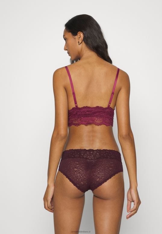 TX2DF936 donne Anna Field Bustino bralette 3 pezzi nero/beige/rosso scuro