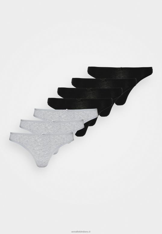 TX2DF976 donne Anna Field georgina 7pp perizoma in cotone perizoma nero/grigio
