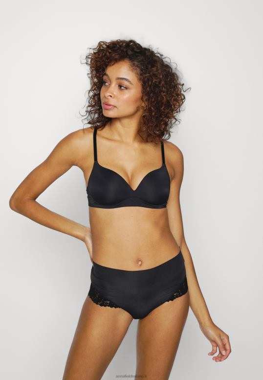 TX2DF989 donne Anna Field slip a vita alta ginepro 3pp nero