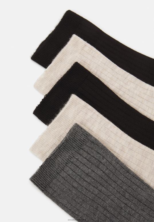 TX2DF1120 donne Anna Field Confezione da 5 calzini beige/neri/grigi