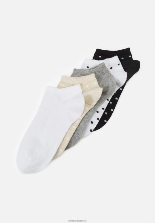 TX2DF1137 donne Anna Field Confezione da 5 calzini grigio/bianco/nero
