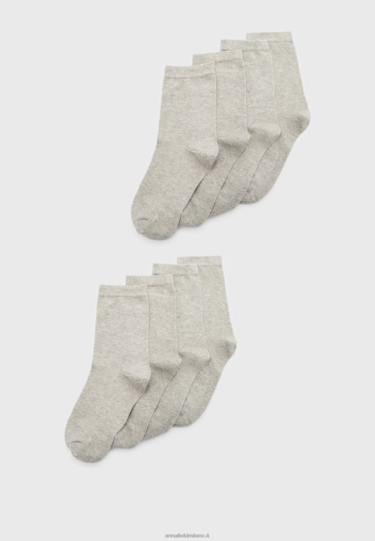 TX2DF1141 donne Anna Field Confezione da 8 calzini grigi