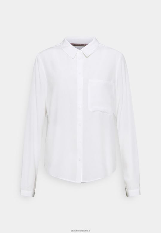 TX2DF668 donne Anna Field camicetta basica con taschino blusa button-down bianco sporco