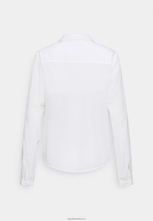 TX2DF668 donne Anna Field camicetta basica con taschino blusa button-down bianco sporco