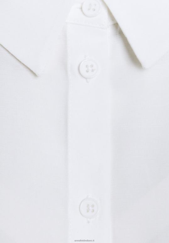 TX2DF668 donne Anna Field camicetta basica con taschino blusa button-down bianco sporco