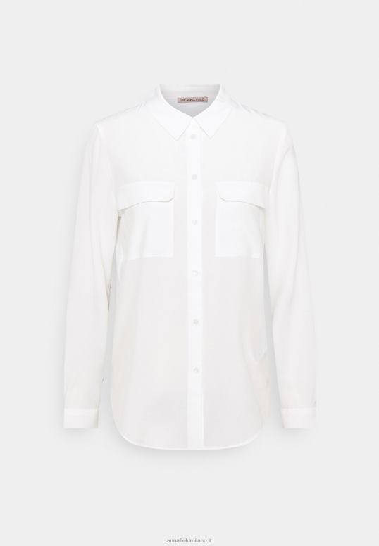 TX2DF671 donne Anna Field camicetta basica con tasche frontali camicetta button-down offwhite