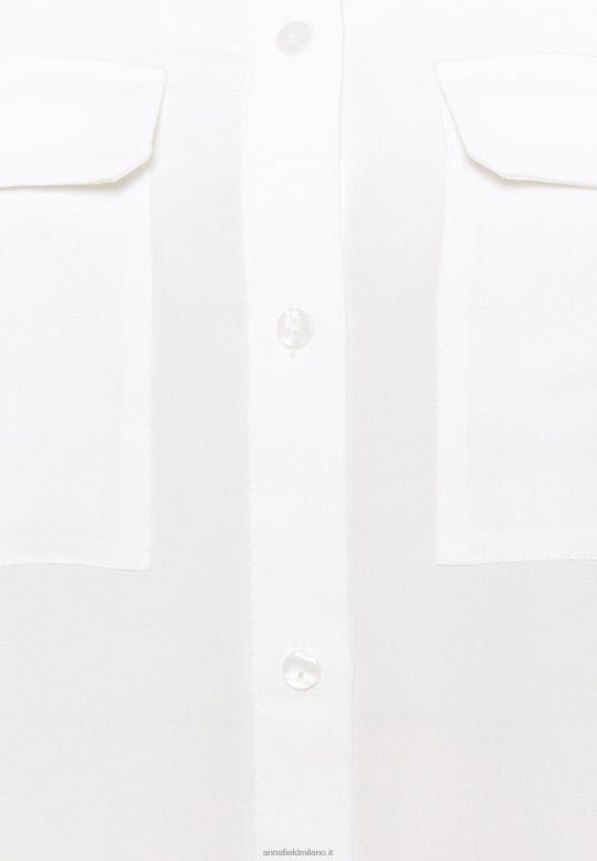 TX2DF671 donne Anna Field camicetta basica con tasche frontali camicetta button-down offwhite