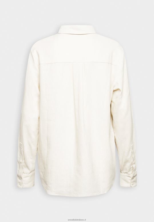 TX2DF680 donne Anna Field blusa button down in misto lino blusa button down beige