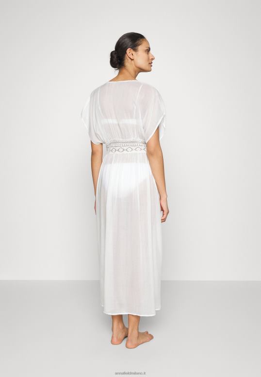 TX2DF741 donne Anna Field copricostume ricamato 802 nero accessorio mare 001 bianco