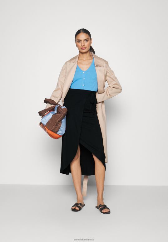 TX2DF787 donne Anna Field base avvolgente gonna midi gonna a trapezio nera