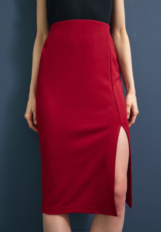 TX2DF806 donne Anna Field gonna a tubino rosso scuro