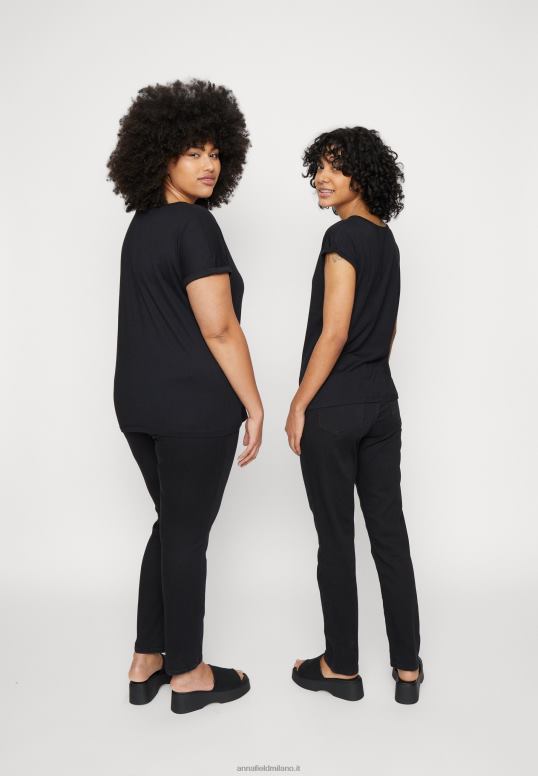 TX2DF263 donne Anna Field Confezione da 3 t-shirt stampate azzurro/bianco/nero