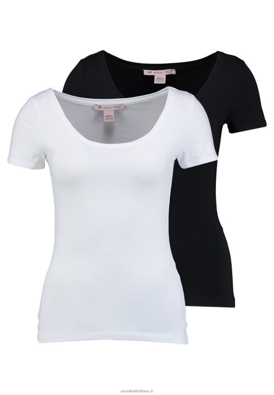 TX2DF293 donne Anna Field Confezione da 2 t-shirt basic nere/bianche