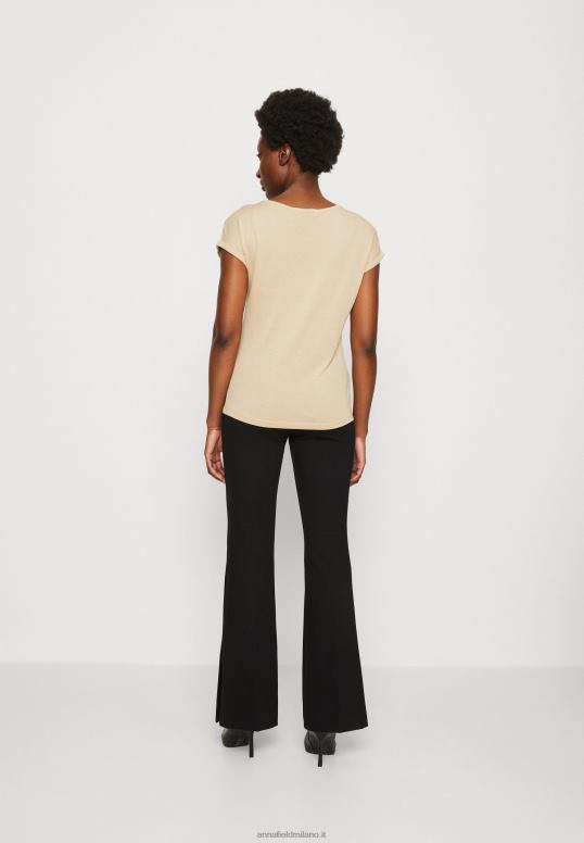 TX2DF301 donne Anna Field Confezione da 3 t-shirt basic beige/bianco sporco/rosso