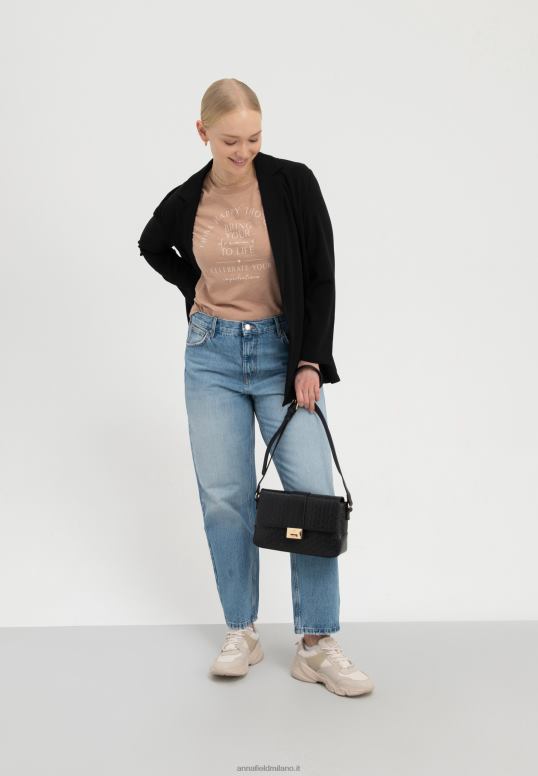 TX2DF321 donne Anna Field dai vita ai tuoi sogni t-shirt con stampa marrone