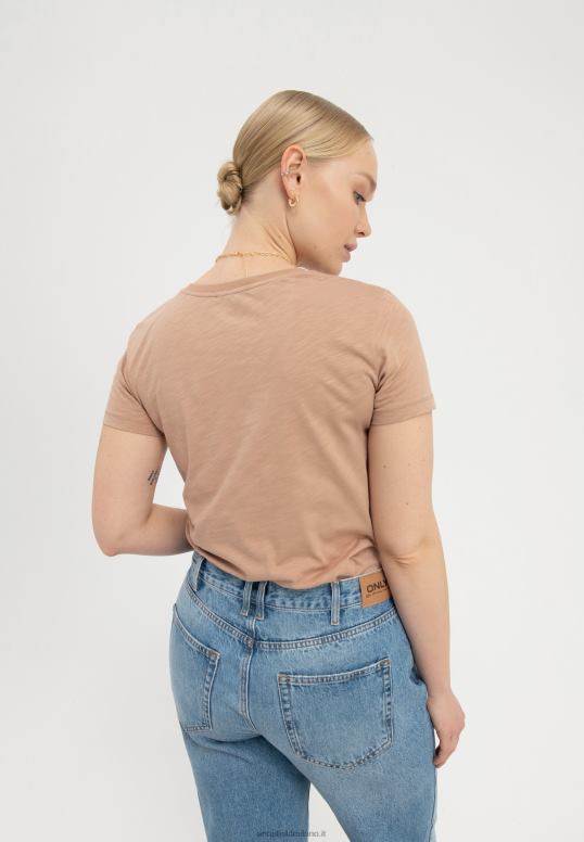 TX2DF321 donne Anna Field dai vita ai tuoi sogni t-shirt con stampa marrone