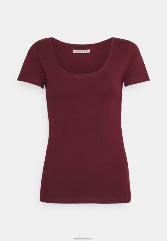 TX2DF330 donne Anna Field Confezione da 3 t-shirt basic rosso scuro/blu scuro/bianco
