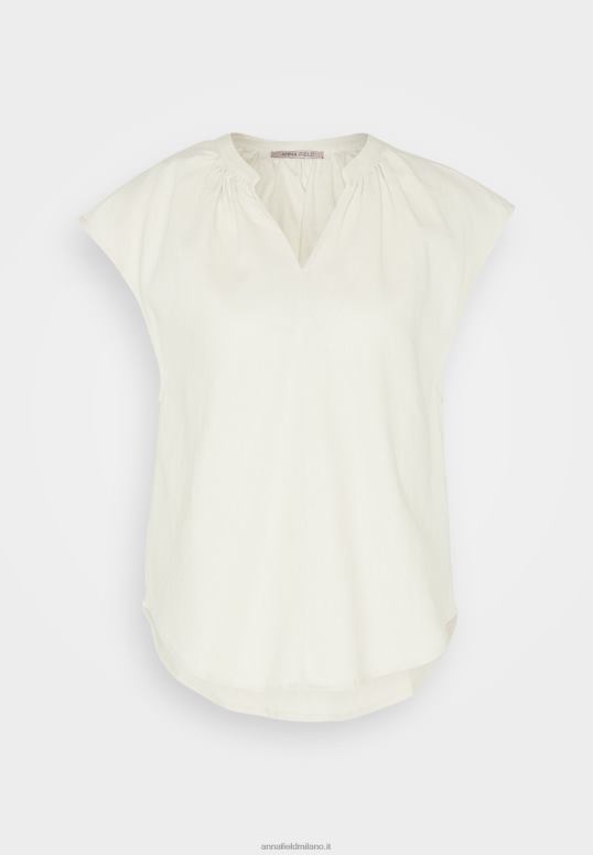 TX2DF336 donne Anna Field t-shirt stampa camicia in misto lino beige