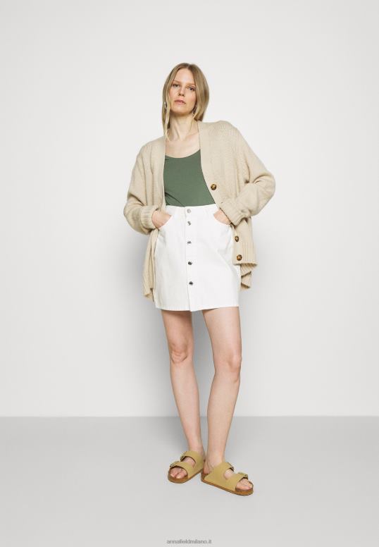 TX2DF342 donne Anna Field Confezione da 3 t-shirt basic bianco/grigio chiaro screziato/verde chiaro