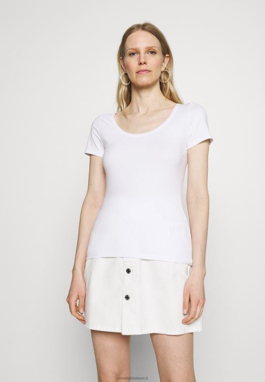 TX2DF342 donne Anna Field Confezione da 3 t-shirt basic bianco/grigio chiaro screziato/verde chiaro