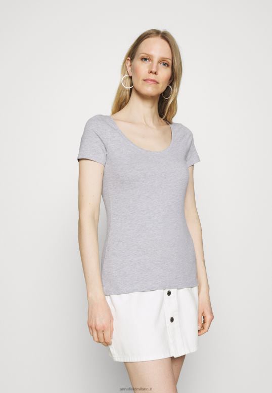 TX2DF342 donne Anna Field Confezione da 3 t-shirt basic bianco/grigio chiaro screziato/verde chiaro