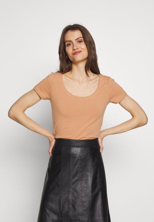 TX2DF380 donne Anna Field Confezione da 3 t-shirt basic bianche/cammello/nere