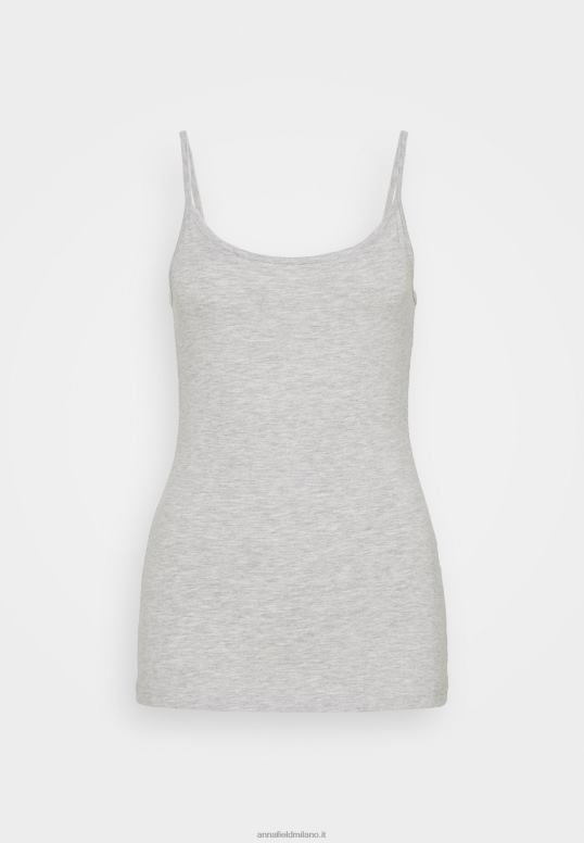 TX2DF431 donne Anna Field Confezione da 2 top nero/grigio chiaro screziato