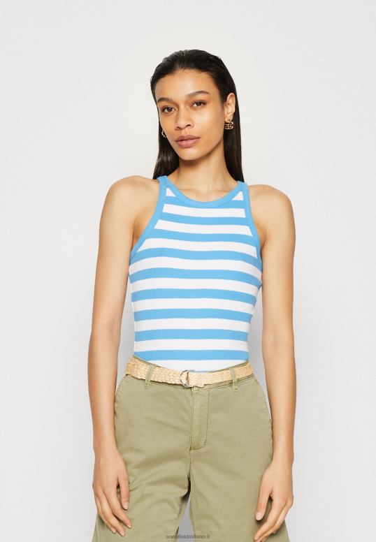 TX2DF449 donne Anna Field Confezione da 2 top blu/bianco/bianco