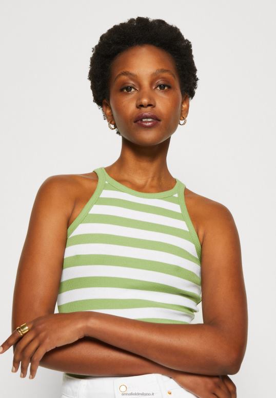 TX2DF479 donne Anna Field Confezione da 2 top bianco sporco/verde