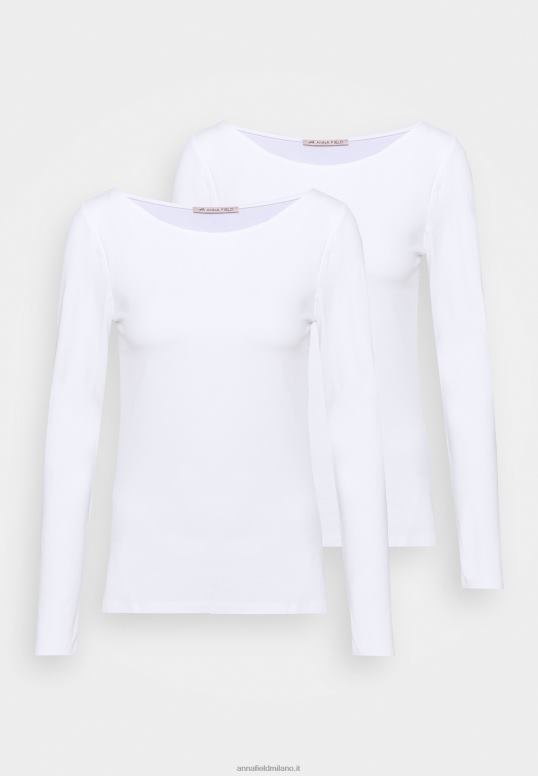 TX2DF518 donne Anna Field Confezione da 2 top a maniche lunghe bianco