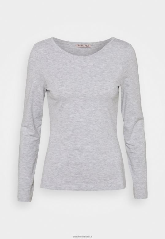 TX2DF522 donne Anna Field Confezione da 2 top a maniche lunghe blu scuro/grigio chiaro screziato