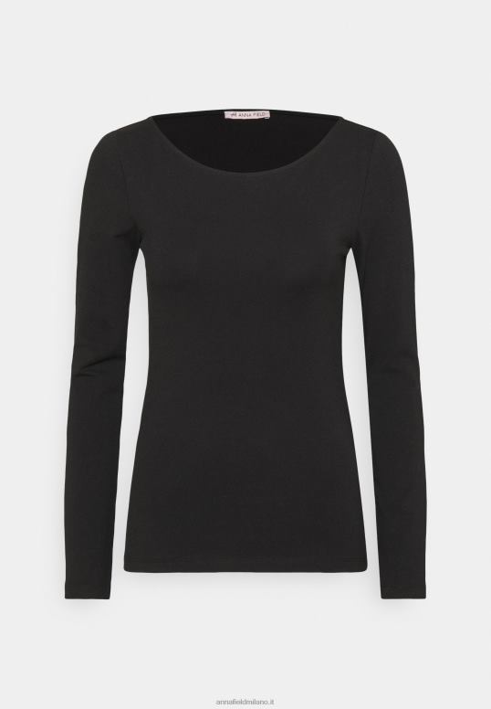 TX2DF525 donne Anna Field Confezione da 2 top a maniche lunghe nero/grigio screziato